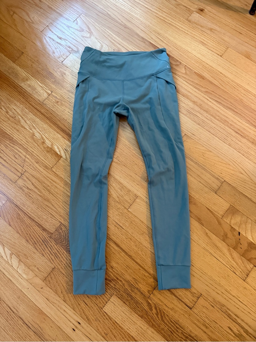 Avalanche Womens High-Waist Leggings Slate Blue-Green Size S Activewear